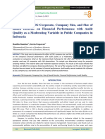 The Effect of ESG-Corporate, Company Size, and Size of Board Director On Financial Performance With Audit Quality As A Moderating Variable in Public Companies in Indonesia