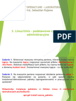 Linux/Unix - Podstawowe Czynności Administracyjne: Systemy Operacyjne - Laboratoria DR Inż. Sebastian Kujawa