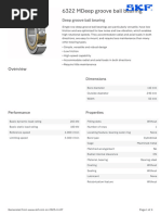 SKF 6322 MDeep Groove Ball Bearing Specification