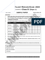 Ftre 2023 Sample Paper Class Xi p2 PCM