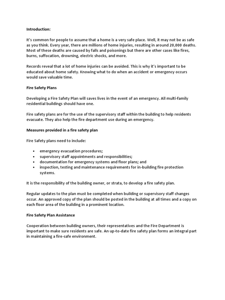 Fire Safety Measures PDF Fire Safety Emergency Management