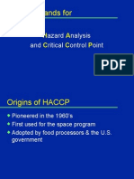 HACCP Stands For: Azard Nalysis and Ritical Ontrol Oint