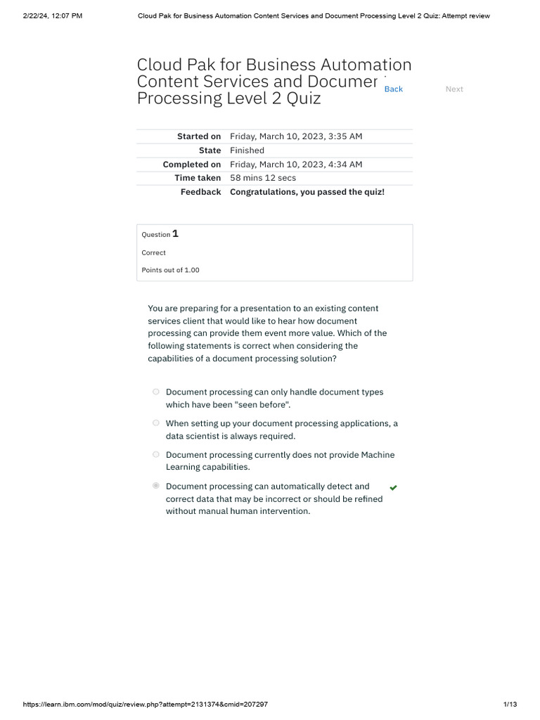 Cloud Pak For Business Automation Content Services and Document