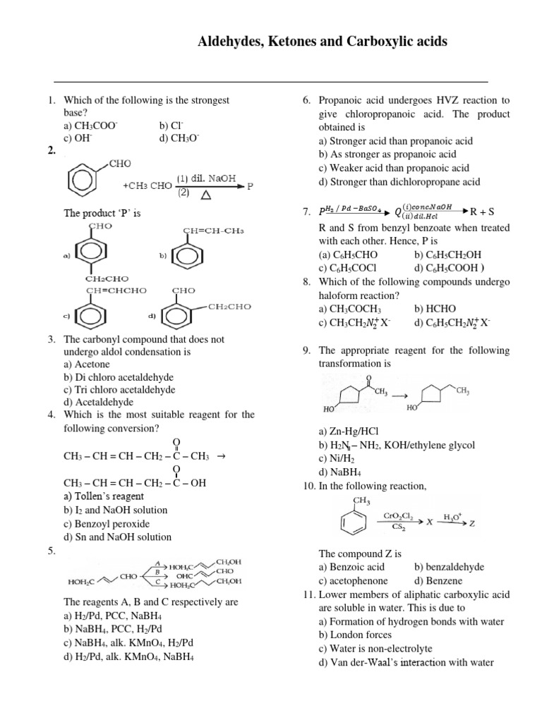Aldehyde Ketone Carboxylic Acid pt1 | PDF | Acid | Aldehyde