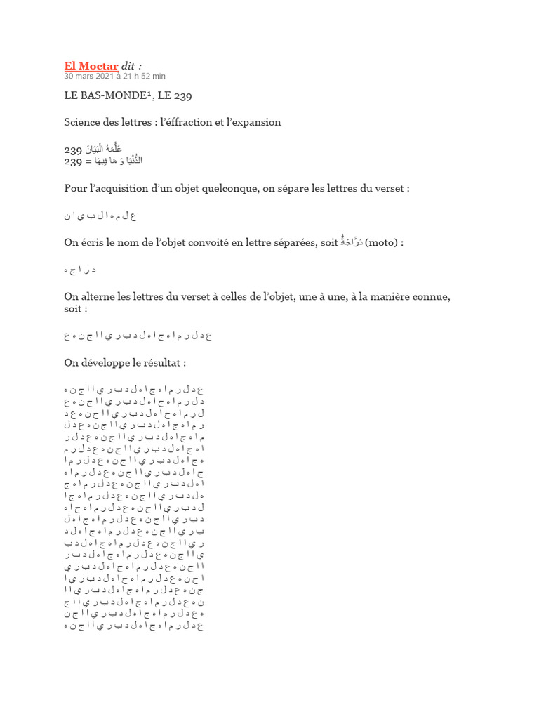 Le Secret de Moctar et Éffraction | PDF | Mots sémitiques ...
