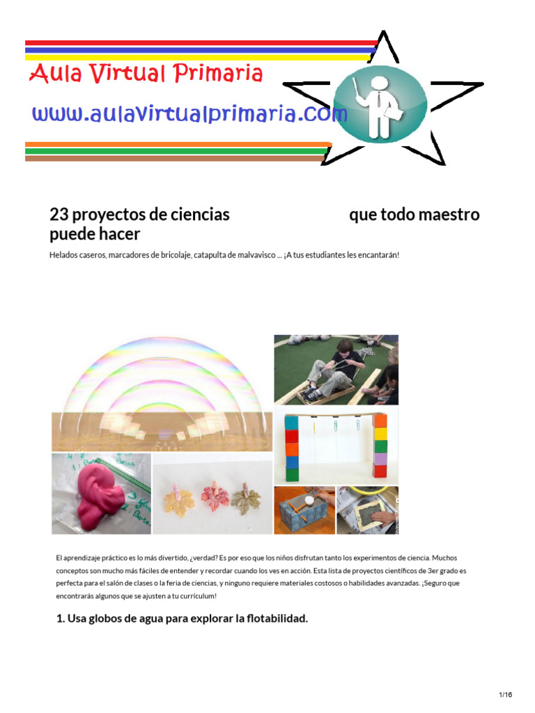 33 Proyectos de Ciencia para El Aula o Feria de Ciencias | PDF | Papel |  Science, image size:768x1024
