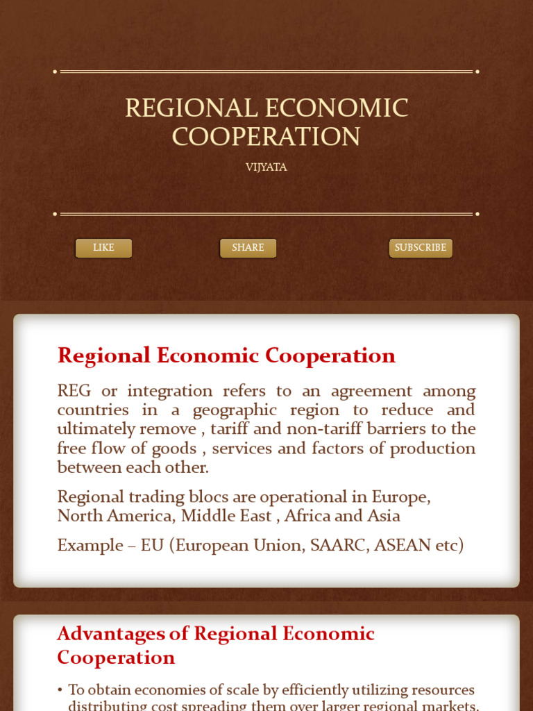 Benefits and Types of Regional Economic Cooperation | PDF | Commercial ...