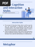 Higher Cognition and Interaction Styles