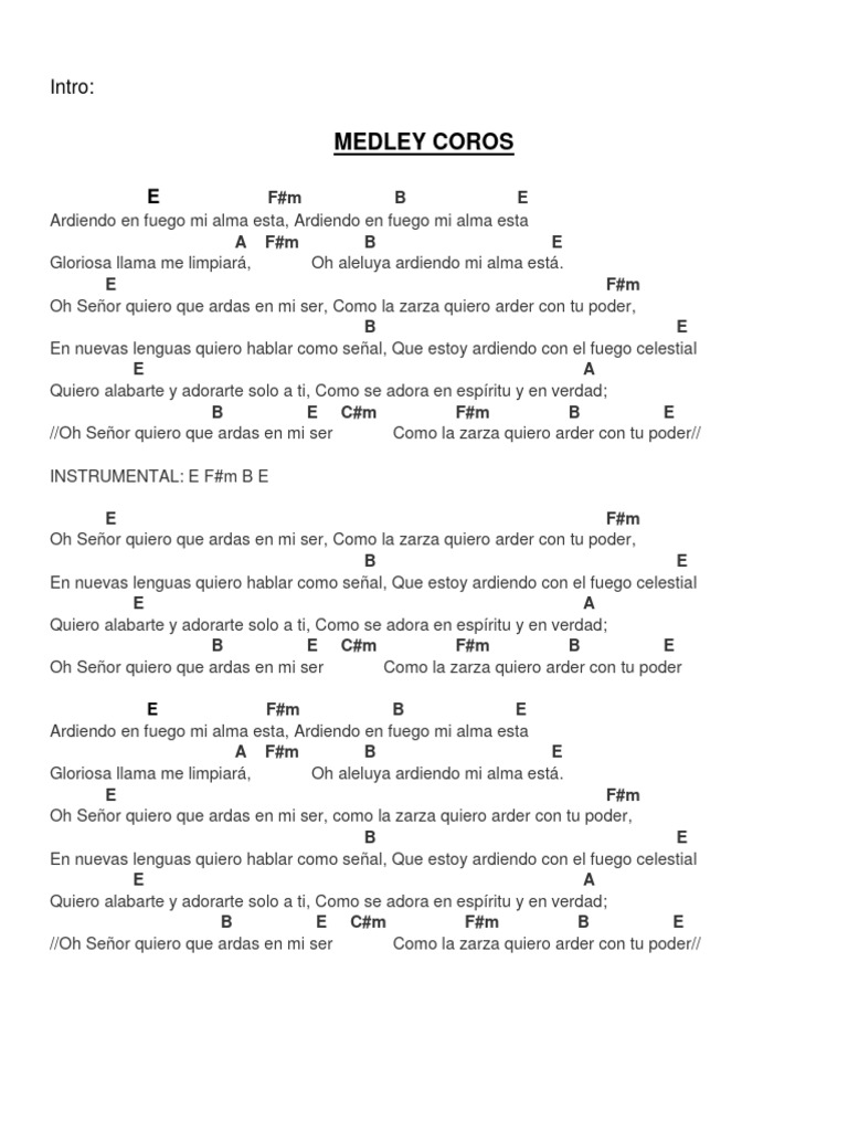 Medley Coros Y Glorioso Pdf