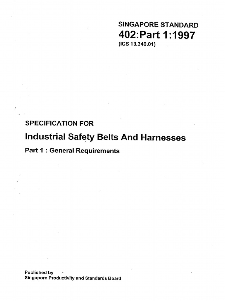 SS 402: Industrial Safety Harness Specs | PDF