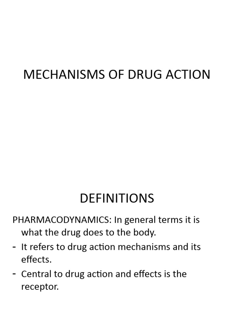 Mechanisms of Drug Action | Download Free PDF | Receptor (Biochemistry ...
