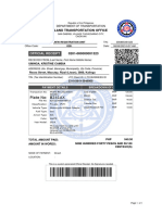 Plate No: B241AX: Official Receipt