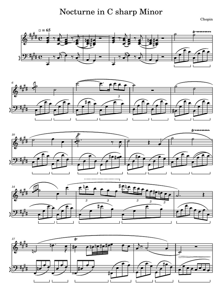Nocturne in C Sharp Minor | PDF | Musical Compositions | Musical Forms