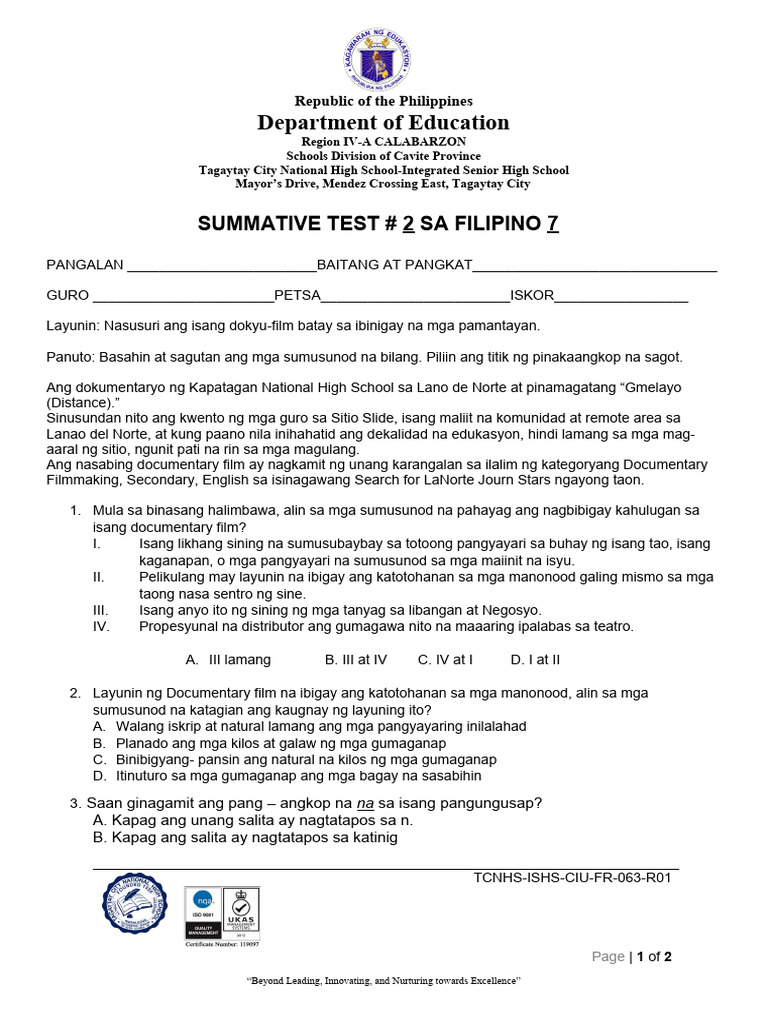 Summative test 1 week 34 pdf