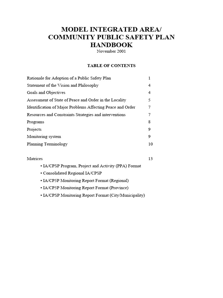 Community Public Safety Plan Handbook | PDF | Goal | Crimes