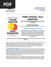 PressKit Think Faster Talk Smarter - Abrahams