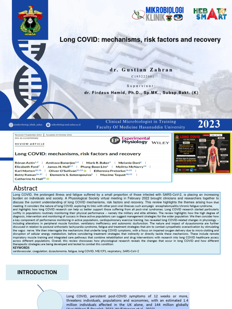 Understanding Long COVID: Mechanisms & Recovery | PDF | Chronic Fatigue ...