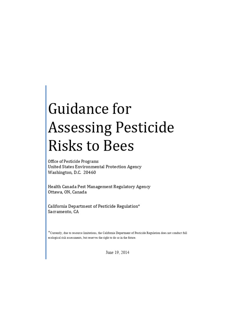 Pollinator Risk Assessment Guidance 06-19-14 | PDF | Pesticide | Risk