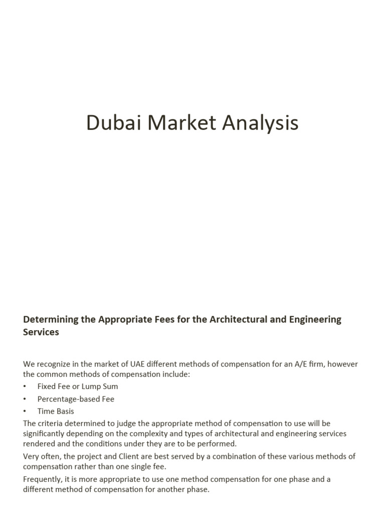 Dubai Market Analysis PDF Architect Business