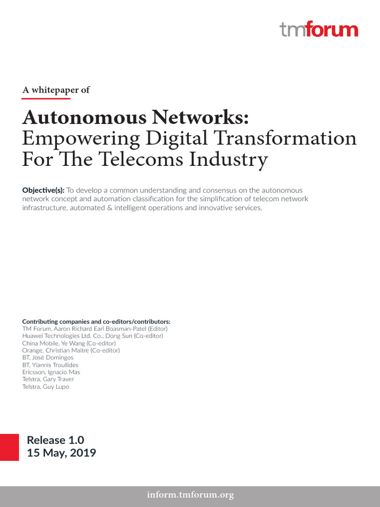 Autonomous Networks Framework Overview | PDF | Artificial Intelligence ...