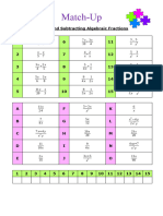 Adding and Subtracting Algebraic Fractions Match-Up