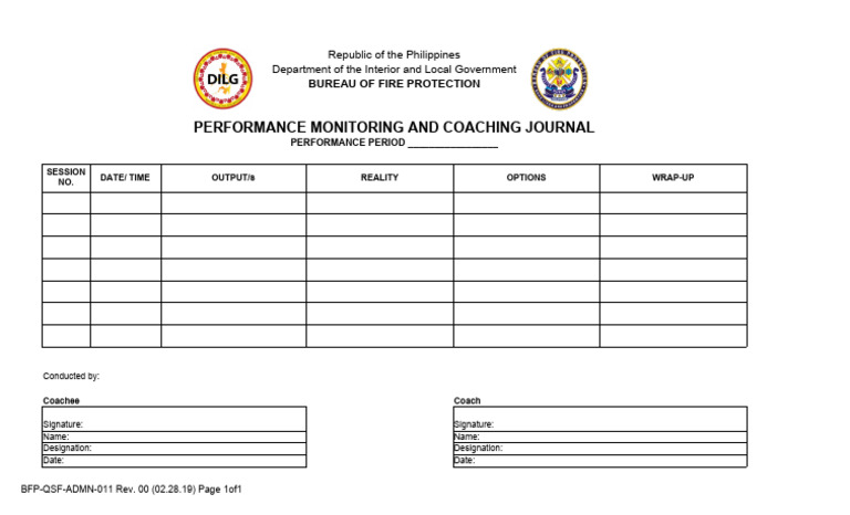 Fire Dept. Performance Journal Template | PDF