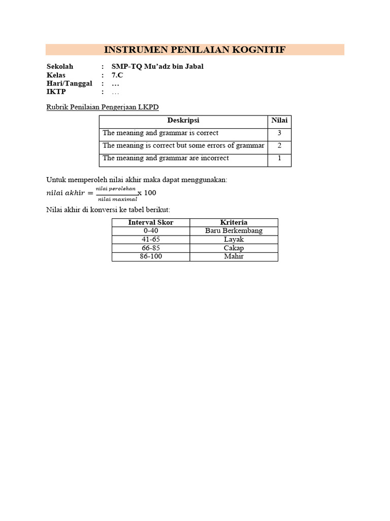 Penilaian Mandiri Pdf