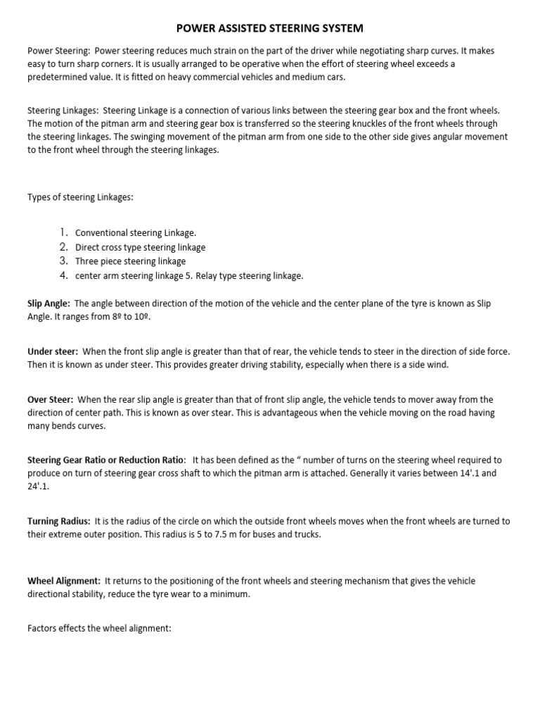 7809_POWER ASSISTED STEERING SYSTEM PDF Steering Gear