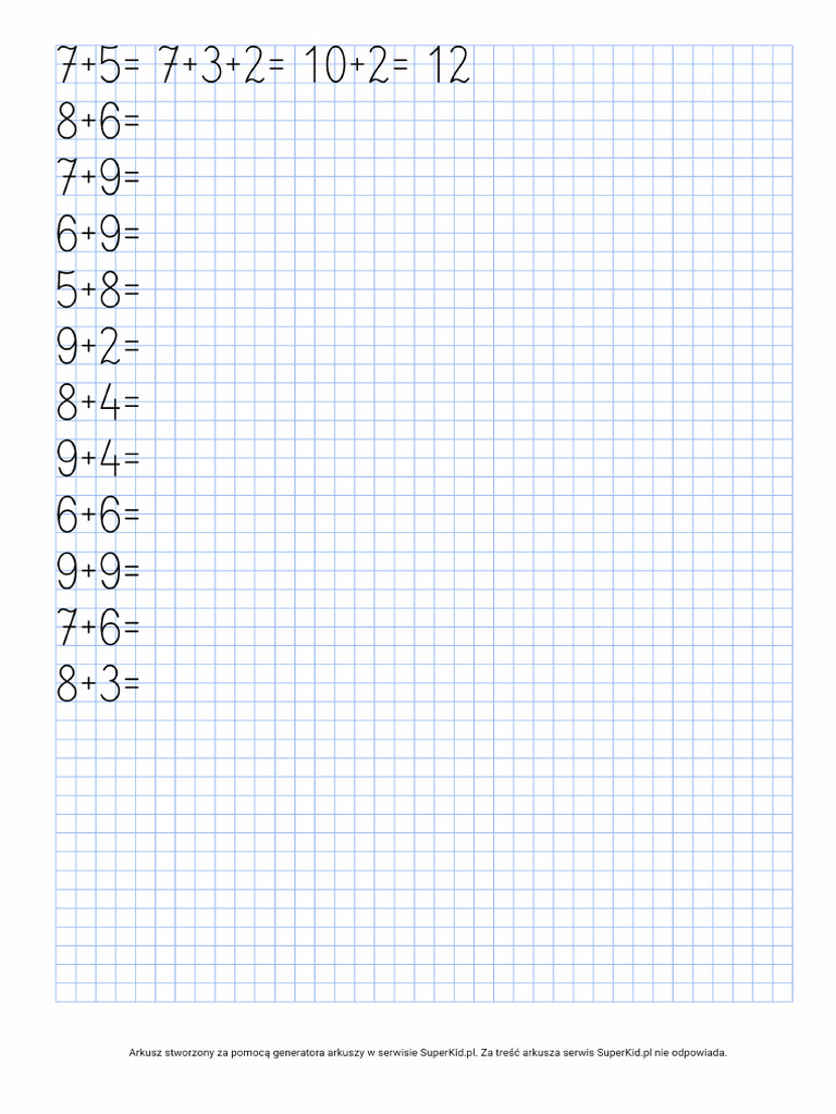 Dodawanie W Zakresie 20 Z Przekroczeniem Progu PDF