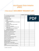 Pre-Audit Document Request List