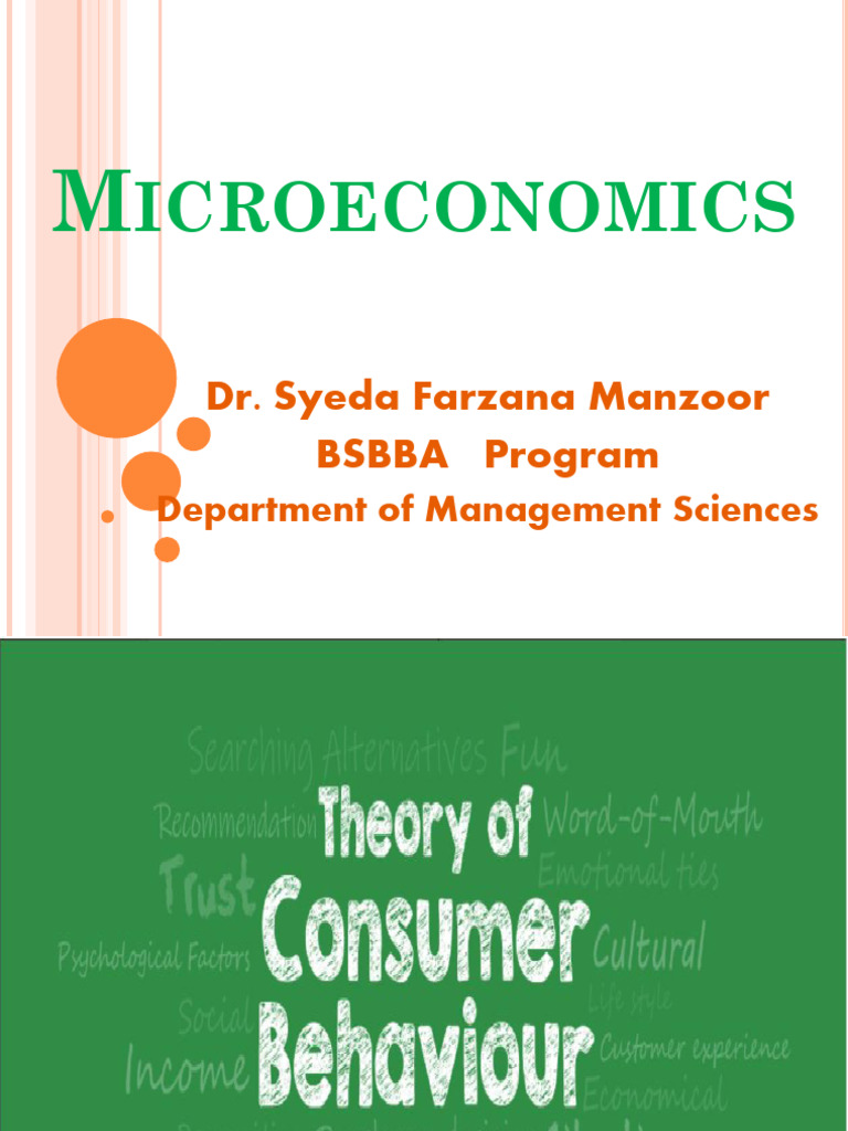 Theory of Consumer Behavior in Microeconomics | PDF | Utility ...