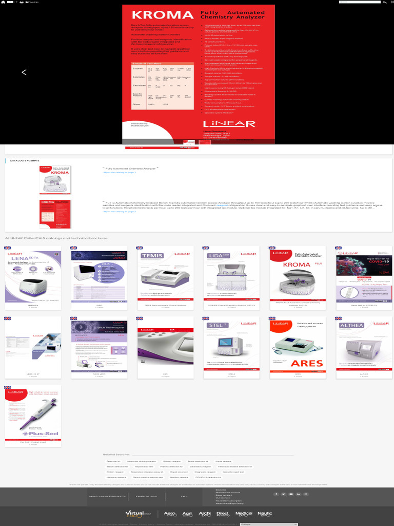 Kroma Automatic Clinical Chemistry Analyzer 150 T H Linear