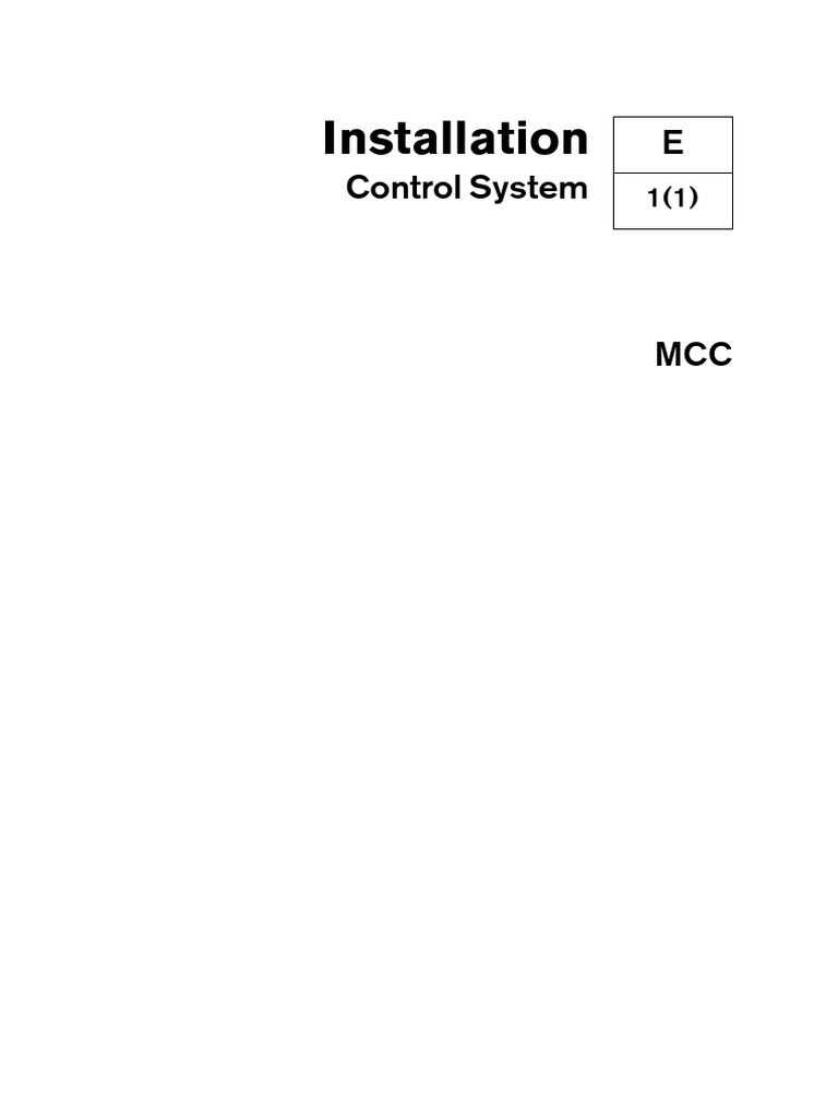 Installation MCC | PDF | Power Supply | Electrical Connector
