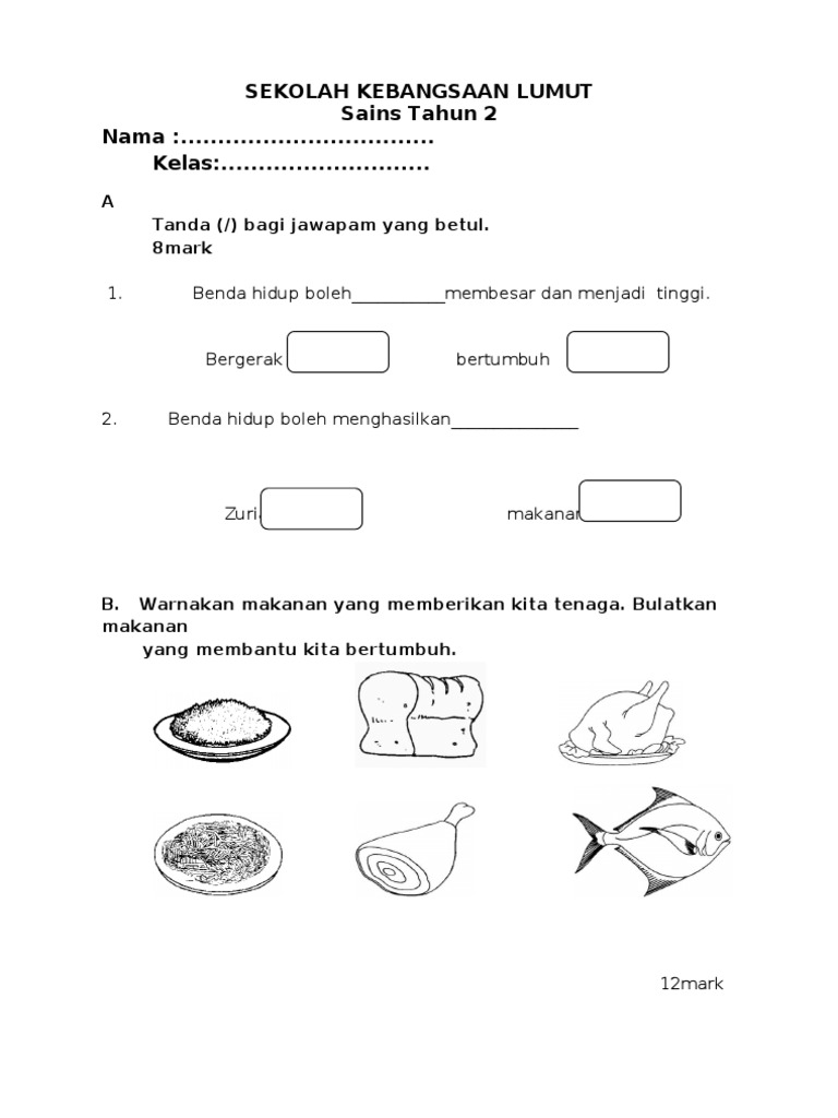 SOALAN SAINS KSSR 2