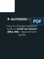 How To Change Headlight Bulb On AUDI A4 Saloon (8K2, B8) - Replacement Guide