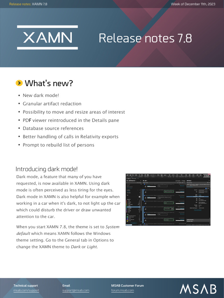 XAMN 7.8 Release Notes: New Features | PDF | Sanitization (Classified ...