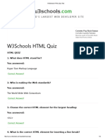 W3Schools HTML Quiz Test