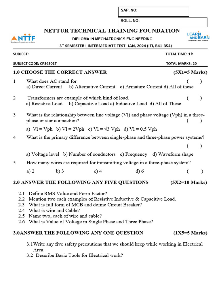 Industrial Electrical Lab | PDF | Alternating Current | Electrical ...