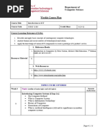 16 Week Plan Introduction To ICT-Final