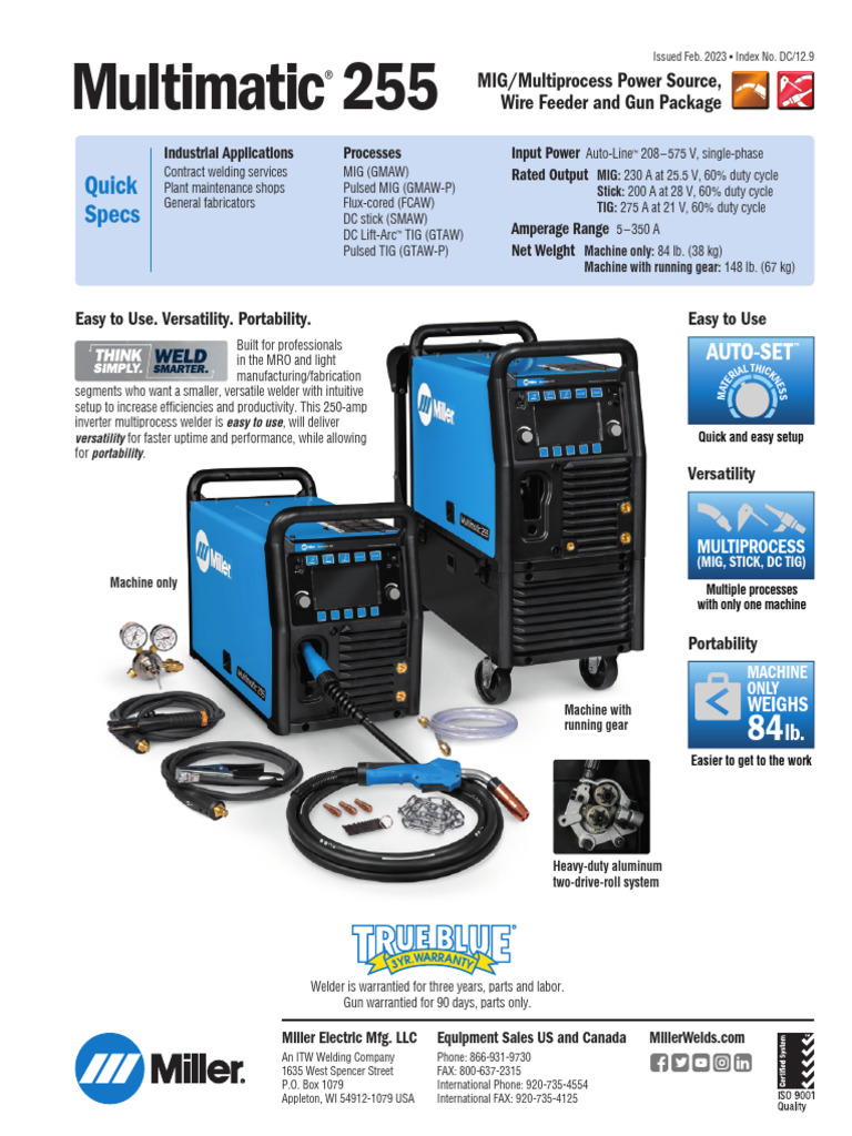 DC129 Multimatic 255 English | PDF | Welding | Construction