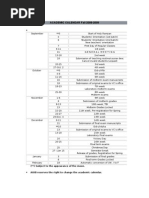 AIUB-MBA Acadimic Calander Fall 08-09