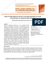 Modes of Public Relations Structure in Keeping Reputation at Faculty of Social Science in Yogyakarta State University