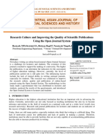 Research Culture and Improving The Quality of Scientific Publications Using The Open Journal System