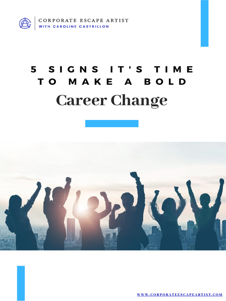 5 Signs It's Time for a Career Change PDF Psychology