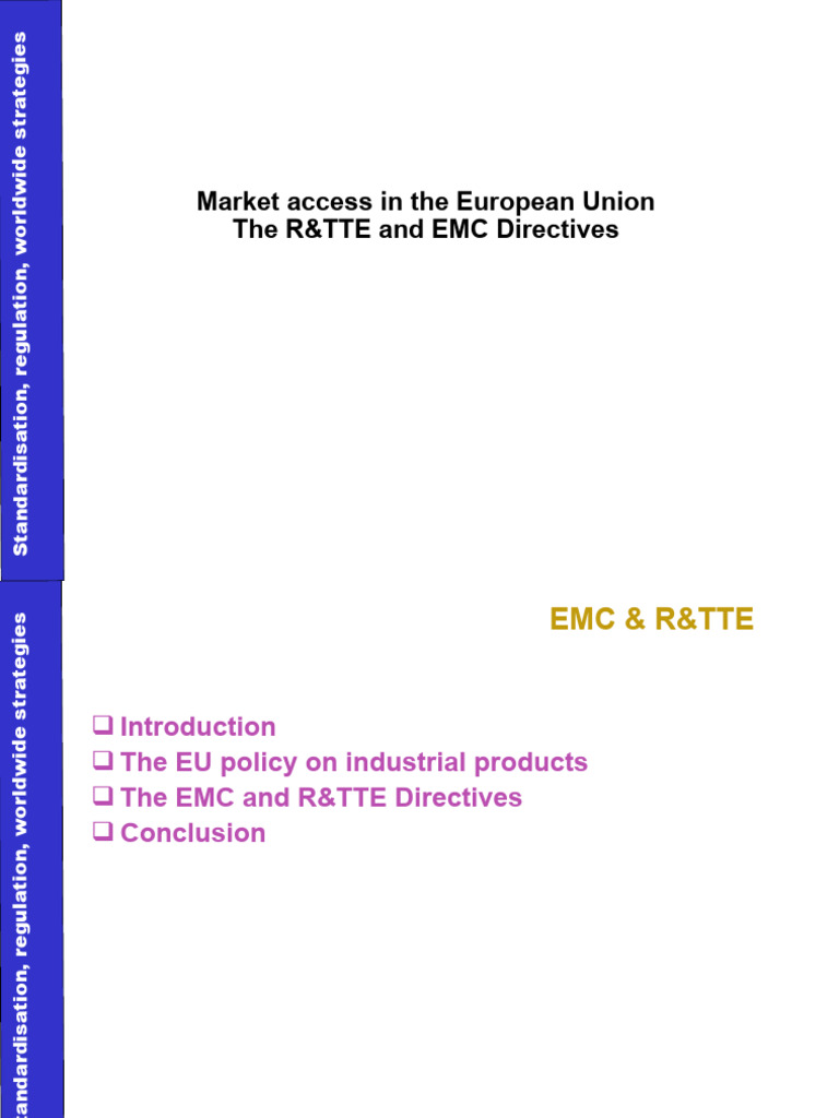 EU EMC & R&TTE Directives Overview | PDF | Standardization | European Union