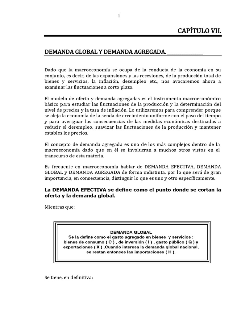 Demanda Global y Agregada en Macroeconomía | PDF | Macroeconómica ...