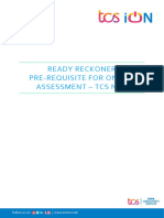 Ready Reckoner Pre-Requisite For Online Assessment - Tcs NQT