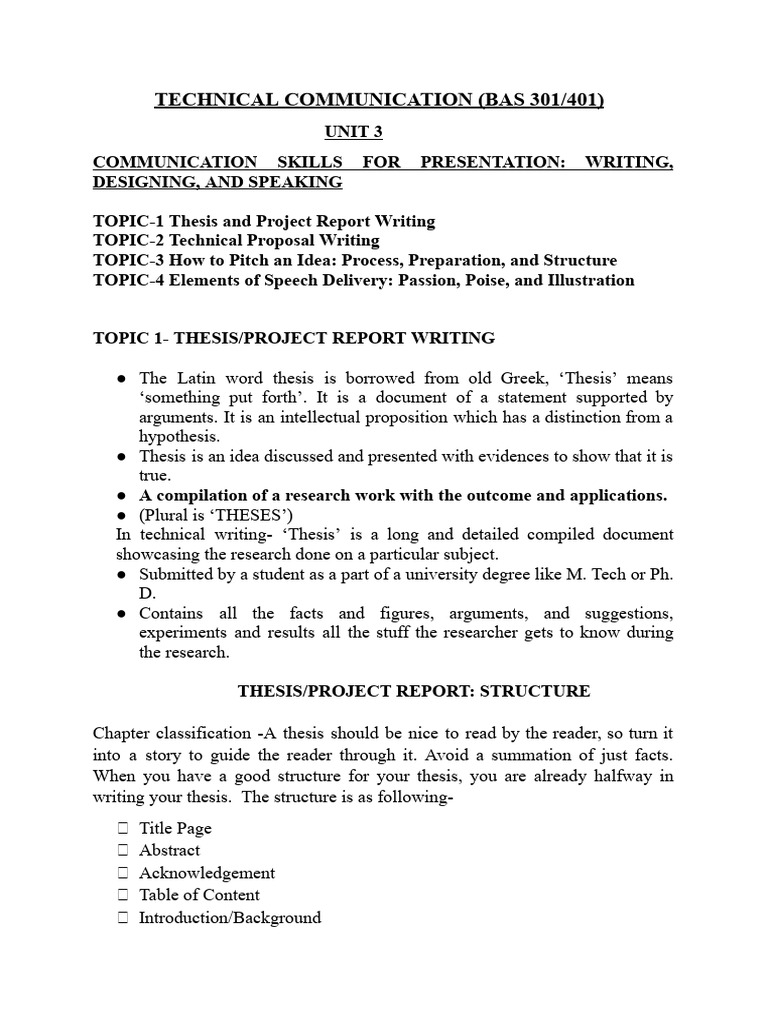 UNIT 3 BAS 301 Notes | PDF | Illustration | Thesis