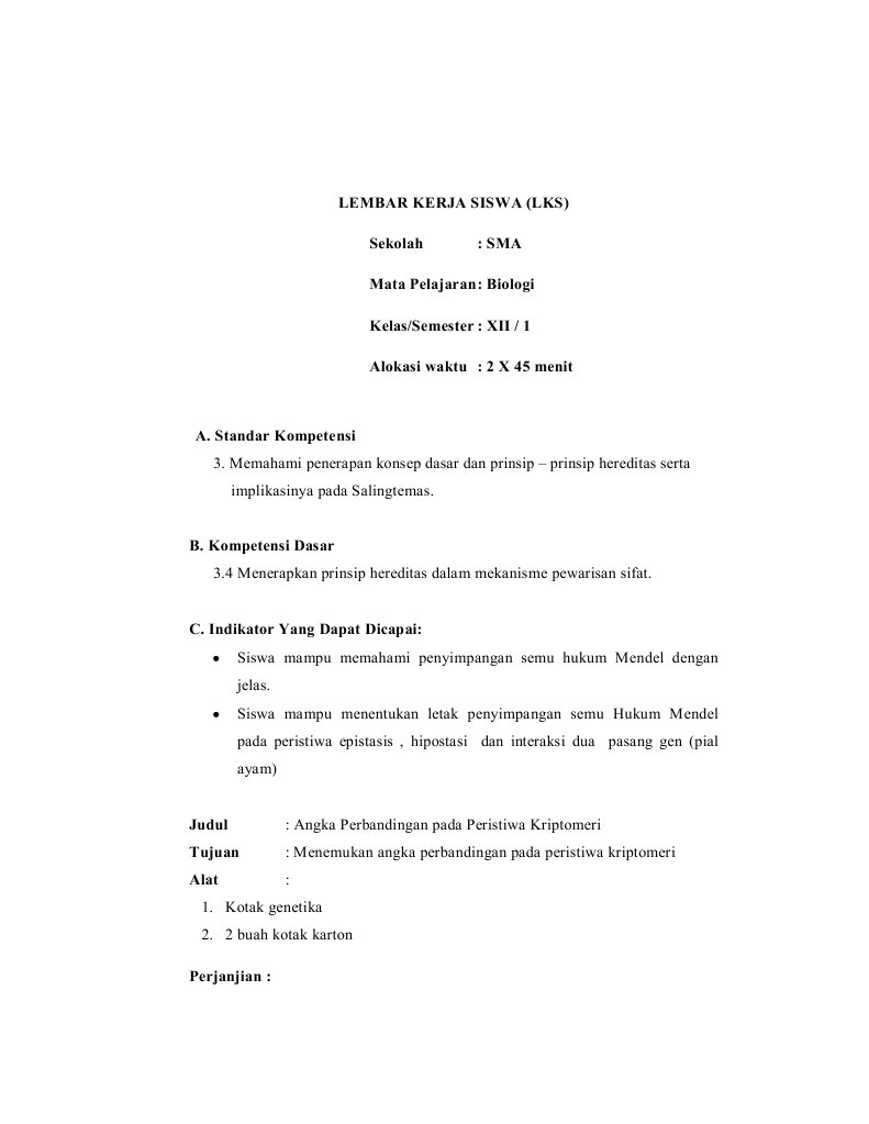 Contoh Soal Penyimpangan Semu Hukum Mendel