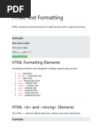 HTML Text Formatting